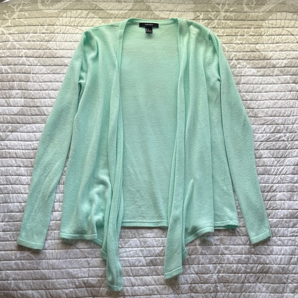 Forever 21 Teal Open Cardigan